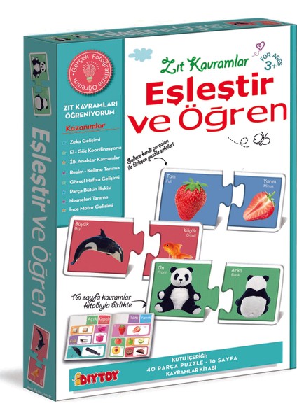 Diy-Toy Eşleştir Öğren Zıt Kavramlar