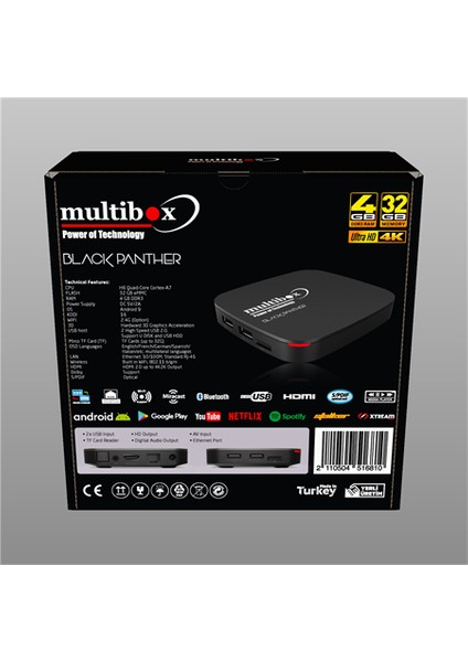 Black Panter 4 GB Ram 32 GB Hafıza Android TV Box