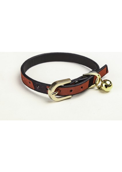 Kırmızı Siyah Derili 1 cm Zilli Tasma