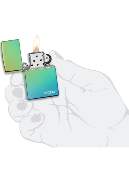 Çakmak 49191ZL High Polish Teal Zippo Logo