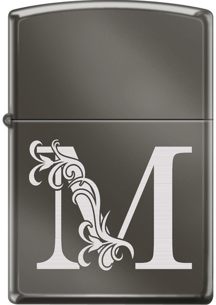 M Initial Design Çakmak Taşınabilir Çevre Dostu Hediye Kutusunda Black Ice