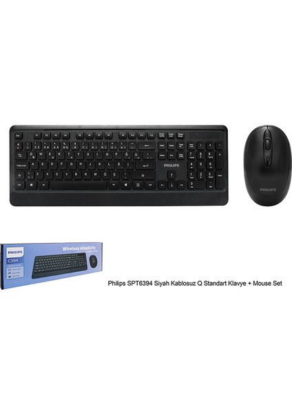 SPT6394 Siyah Kablosuz Q Standart Klavye + Mouse Set