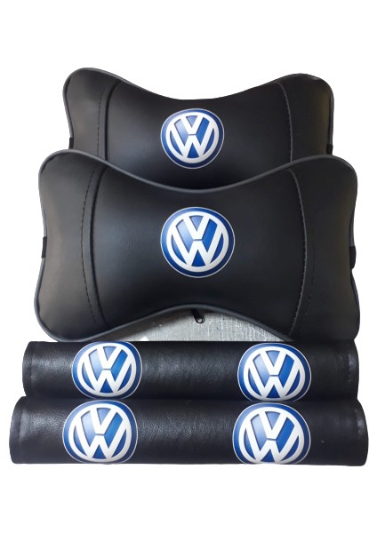 Volkswagen Siyah Papyon Deri Boyun Yastığı ve Deri Kemer Konforu