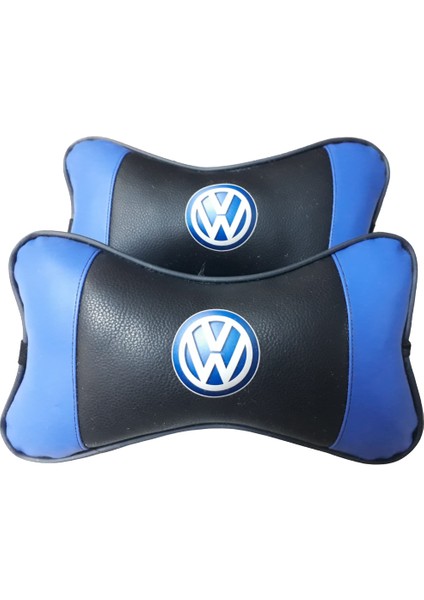 Volkswagen Mavi Papyon Deri Boyun Yastığı