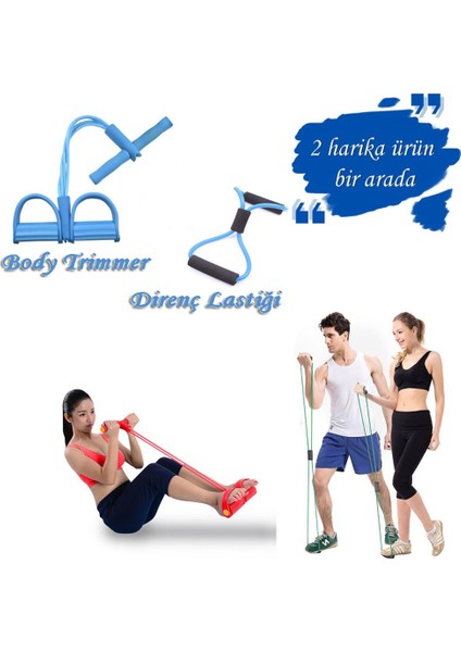 Body Trimmer & Egzersiz Direnç Lastiği Kol Bacak Güçlendirme Mavi modelleri