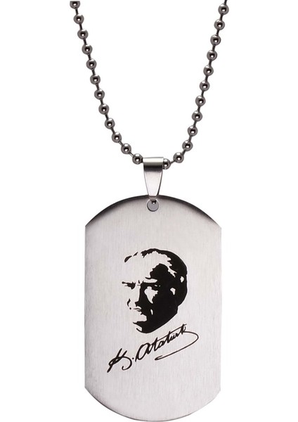 Ottoman Atatürk Imzalı Çelik Erkek Kolye Zincir fiyatları