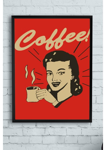 Coffe Girl Mutfak Çerçeveli Tablo 21 x 30 cm