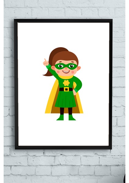 Süperkahraman Çocuk Odası Çerçeveli Tablo 2 21 x 30 cm