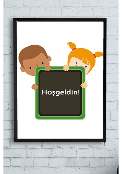 Hoş geldin Çocuk Odası Çerçeveli Tablo 21 x 30 cm