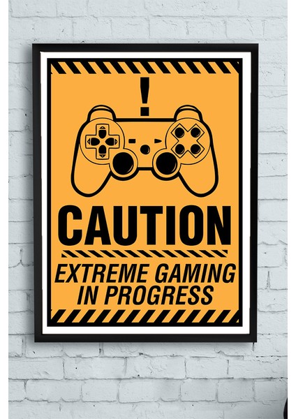 Oyun Devam Ediyor Gamer Çerçeveli Tablo 21 x 30 cm
