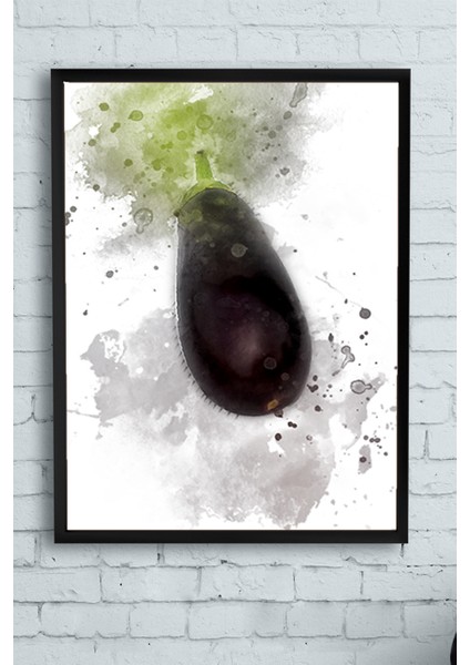 Patlıcan Tasarım Mutfak Çerçeveli Tablo 21 x 30 cm