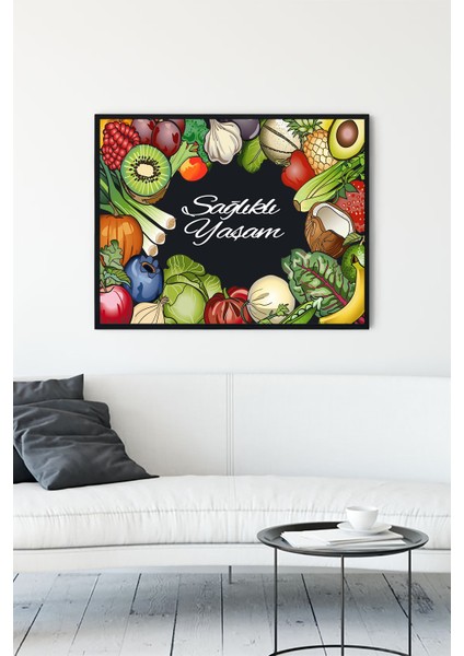 Sağlıklı Mutfak Çerçeveli Tablo 21 x 30 cm