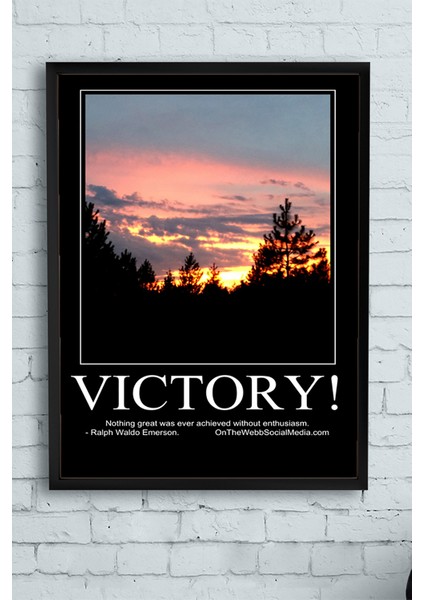 Victory-Zafer Motivasyon Çerçeveli Tablo 21 x 30 cm