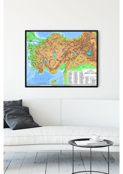 Türkiye Haritası Eğitim Çerçeveli Tablo 2 21 x 30 cm