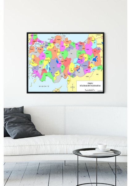 Türkiye Haritası Eğitim Çerçeveli Tablo 21 x 30 cm
