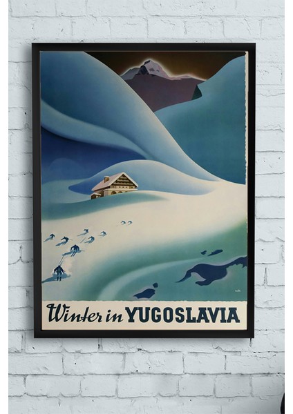 Yugoslavya Vintage Çerçeveli Tablo 21 x 30 cm
