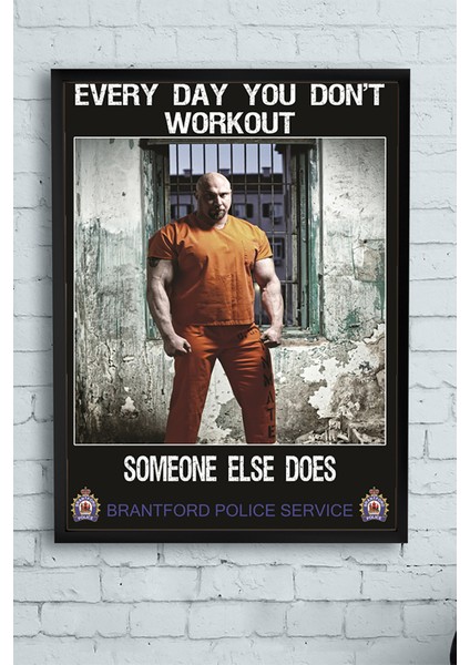 Someone Else Does Vücut Geliştirme Body Building Fitness Çerçeveli Tablo 21 x 30 cm