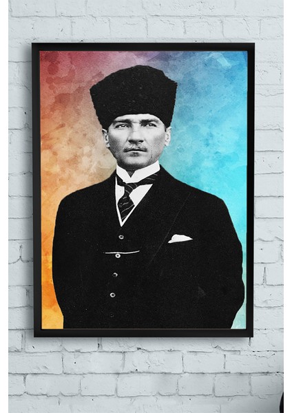 Mustafa Kemal Atatürk Tasarım Çerçeveli Tablo 40 x 50 cm