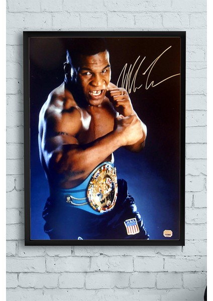 Mike Tyson Dövüş Çerçeveli Tablo 21 x 30 cm