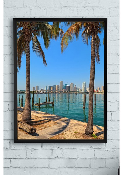 Miami Manzara Çerçeveli Tablo 21 x 30 cm