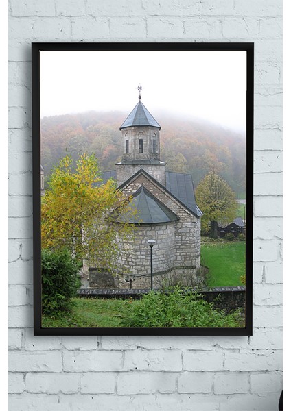 Manastır Kutsal Mekan Çerçeveli Tablo 2 21 x 30 cm
