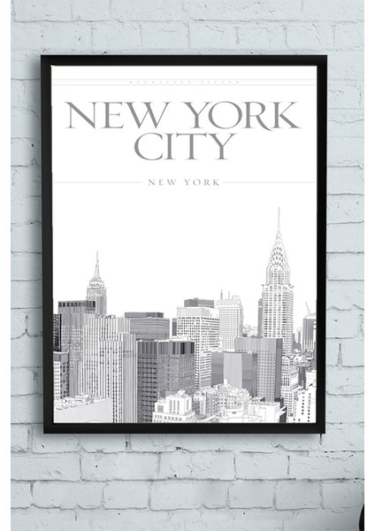 New York Manzara Çerçeveli Tablo 21 x 30 cm