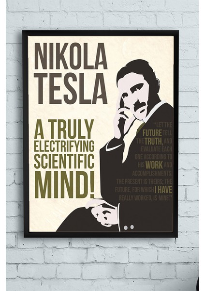 Nikola Tesla Bilimsel Çerçeveli Tablo 2 21 x 30 cm