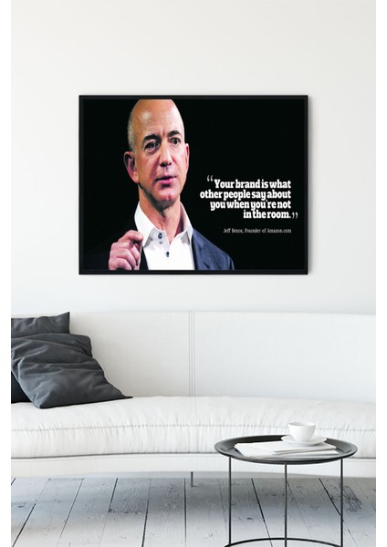 Jeff Bezos Girişimcilik Çerçeveli Tablo 3 40 x 50 cm