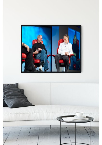 Steve Jobs ve Bill Gates Girişimcilik Çerçeveli Tablo 30 x 40 cm