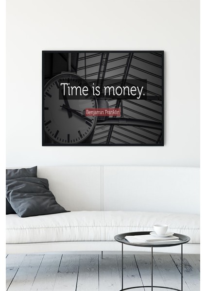 Vakit Nakittir Time is Money Girişimcilik Çerçeveli Tablo 2 21 x 30 cm