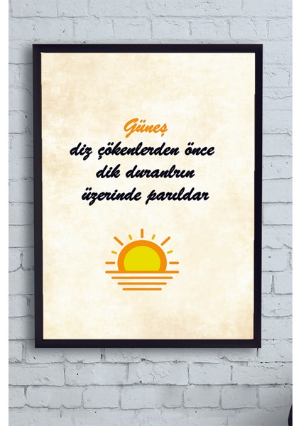 Güneş Motivasyon Çerçeveli Tablo 21 x 30 cm