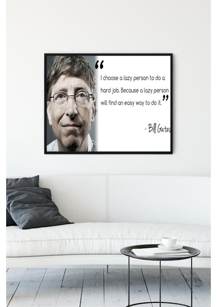 Bill Gates Girisimcilik Çerçeveli Tablo 21 x 30 cm