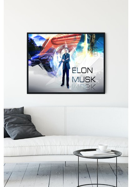 Elon Musk Girişimcilik Çerçeveli Tablo 2 21 x 30 cm