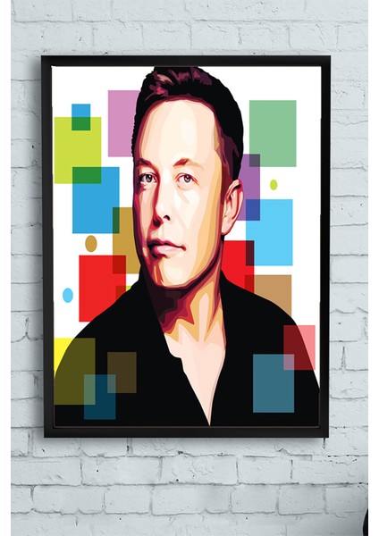 Elon Musk Girişimcilik Çerçeveli Tablo 3 21 x 30 cm