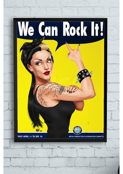 We Can Rock It Eğlenceli Mizahi Çerçeveli Tablo 21 x 30 cm