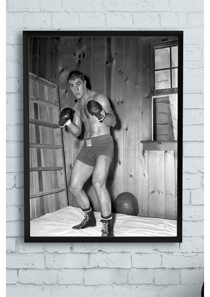 Rocky Marciano Dövüş Çerçeveli Tablo 21 x 30 cm
