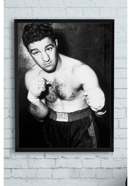 Rocky Marciano Dövüş Çerçeveli Tablo 2 21 x 30 cm