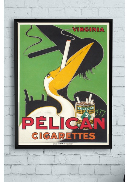 Pelican Cigaret Vintage Çerçeveli Tablo 30 x 40 cm