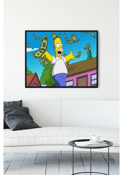 Homer Simpsons Çalışması Girişimcilik Çerçeveli Tablo 21 x 30 cm