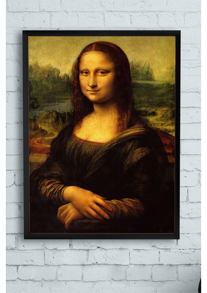 Leonardo da Vinci - Mona Lisa Sanatsal Çerçeveli Tablo 21 x 30 cm