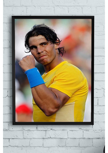 Rafael Nadal Çerçeveli Tablo 4 21 x 30 cm