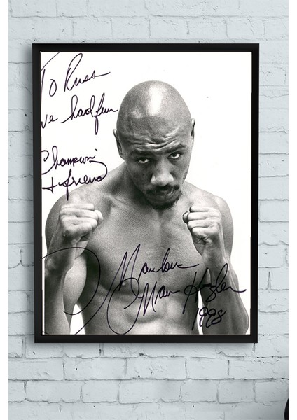 Marvin Hagler Dövüş Çerçeveli Tablo 40 x 50 cm