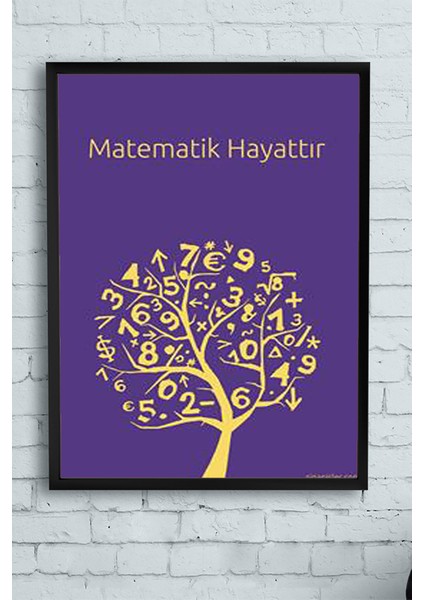 Matematik Hayattır Eğitim Çerçeveli Tablo 21 x 30 cm