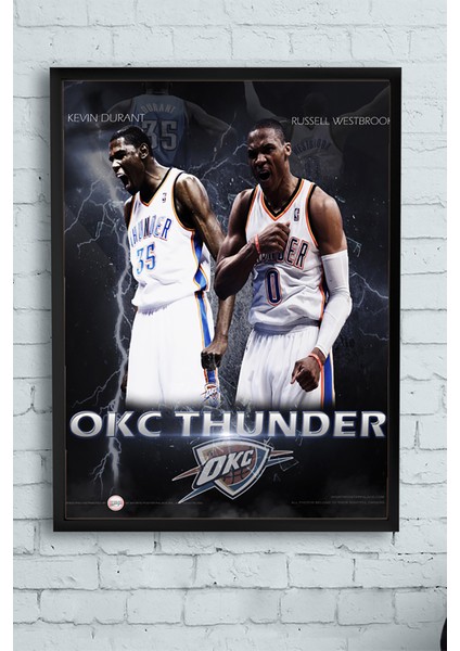 Okc Thunder Basketbol Çerçeveli Tablo 21 x 30 cm