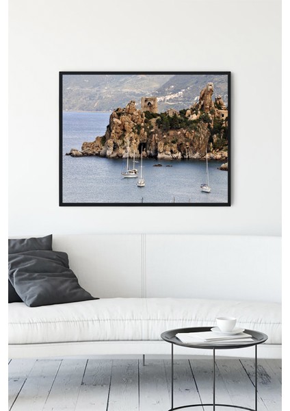 Sicilya Manzara Çerçeveli Tablo 21 x 30 cm