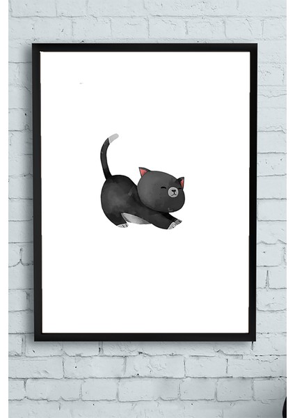 Kedi Çocuk Odası Çerçeveli Tablo 2 21 x 30 cm