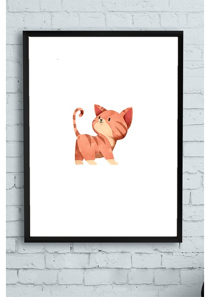 Kedi Çocuk Odası Çerçeveli Tablo 3 21 x 30 cm
