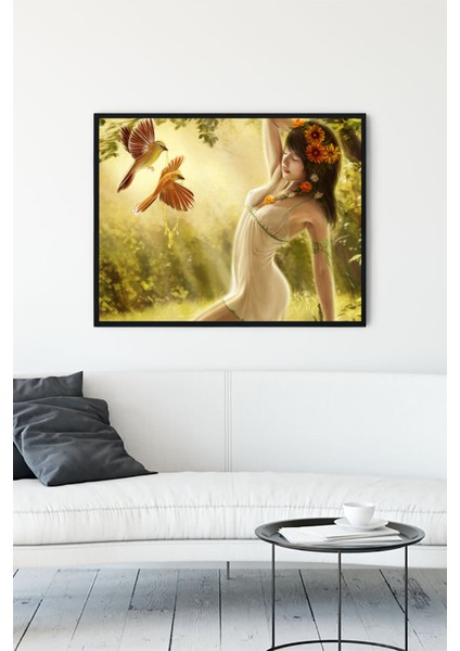 Kız Sanatsal Çerçeveli Tablo 2 21 x 30 cm