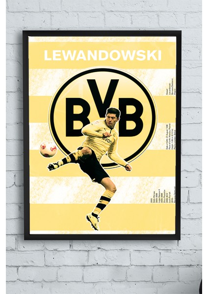 Lewandowski Futbol Çerçeveli Tablo 21 x 30 cm