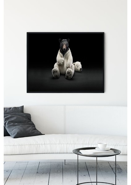 Kutup Ayısı Eğlenceli Mizahi Çerçeveli Tablo 21 x 30 cm